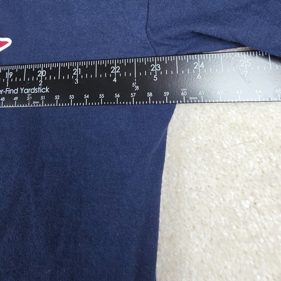 Russell Athletic Henley T-Shirt Mens XL Navy Blue Graphic Boston Red Sox Y2K VTG - Picture 5 of 7